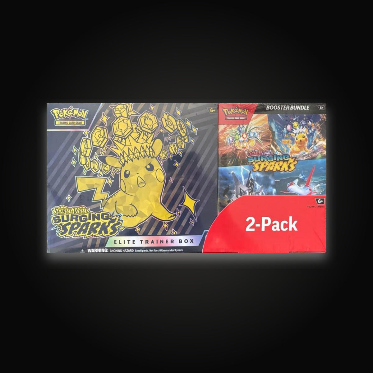 Pokémon Costco Pokemon Surging Sparks 2-Pack Trainer Box and Booster Bundle
