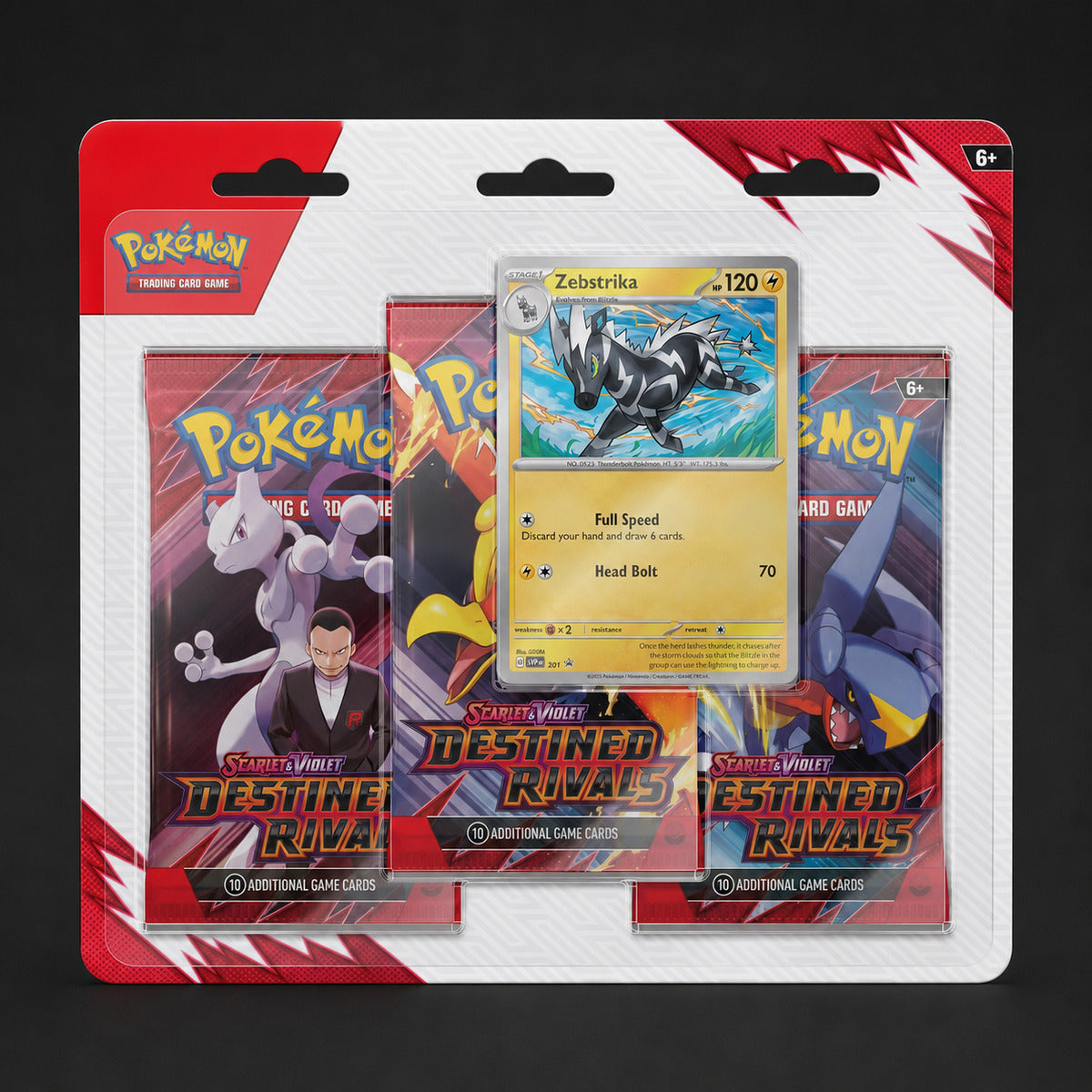 Pokémon Destined Rivals 3 Pack Blister [Zebstrika]