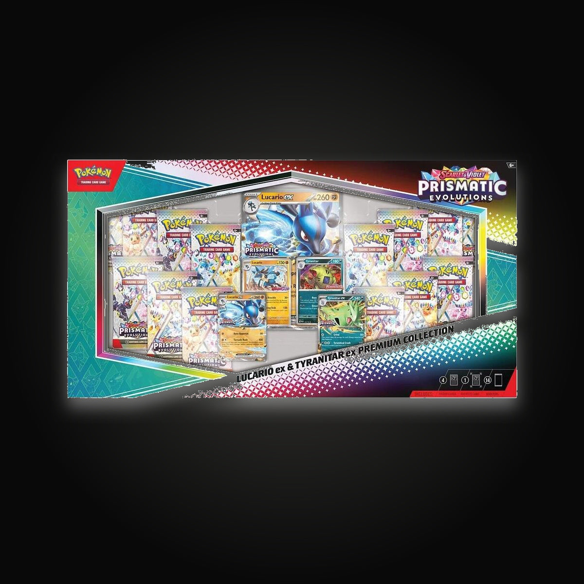 Pokémon Prismatic Evolutions Lucario ex & Tyranitar ex Premium Collection (Sam's Club)