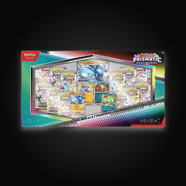 Pokémon Prismatic Evolutions Lucario ex & Tyranitar ex Premium Collection (Sam's Club)