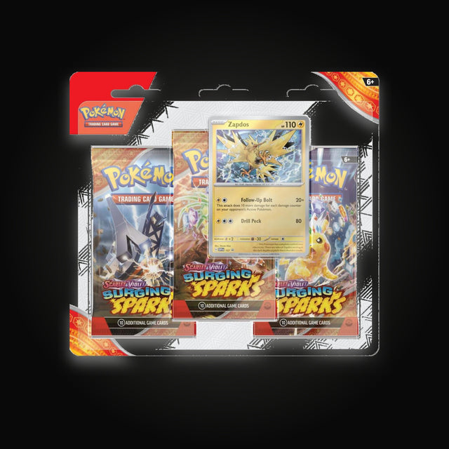 Pokémon Surging Sparks 3 Pack Blisters [Zapdos]