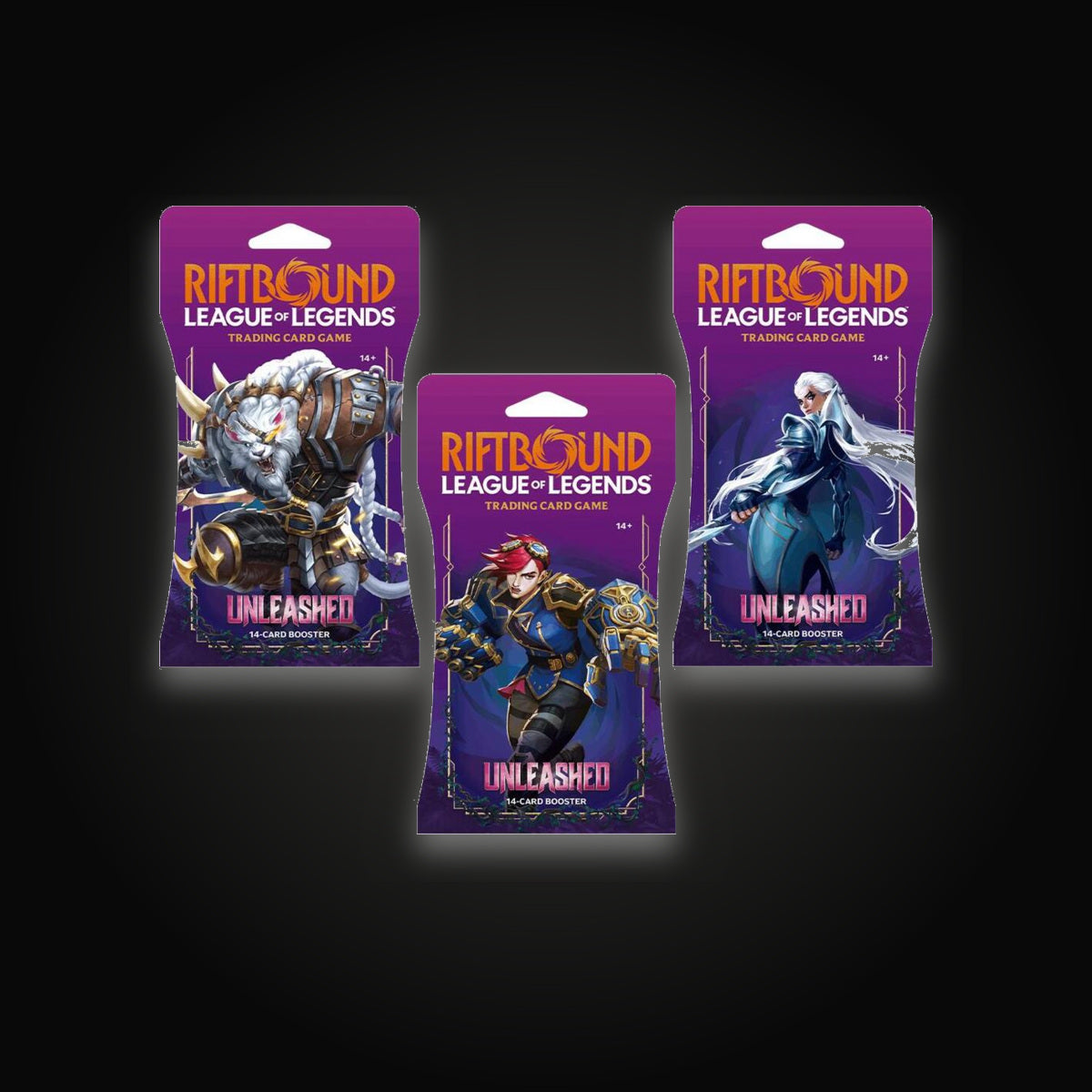 Riftbound Unleashed - Sleeved Booster Pack Art Bundle [Set of 3]